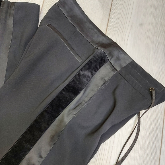 NWOT Almost Vintage Evening Wear Cambio Jet Black Tuxedo Wide Leg Pants Small - Picture 8 of 13